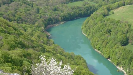 Quelques vues des eaux vertes du Rhône en contrebas...