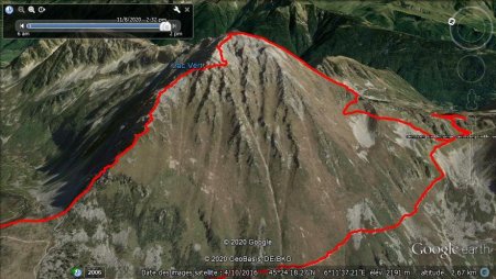 Itinéraire google Earth avec Gps Garmin arête Nord Ouest
