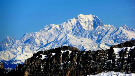 Gros zoom sur le Mt Blanc