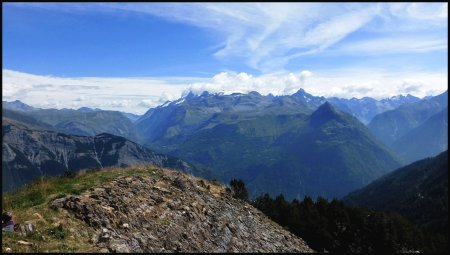 Du sommet coté Pied Moutet les Deux Alpes la Meïje l’Olan.