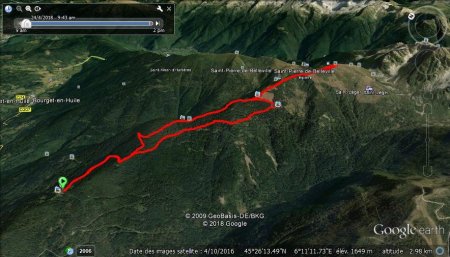 Itinéraire (8kms600) par Gps Garmin sur Google Earth