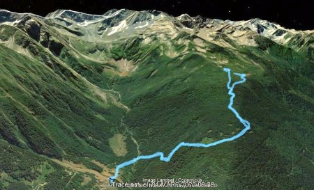 Itinéraire Gps Garmin sur Google Earth avec mini boucle (8,500 km)