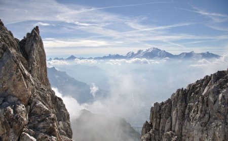 le panorama s’ouvre sur la chaîne du Mont-Blanc !!