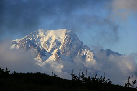 Vue sur le Mont Blanc à quelques mètres du bivouac