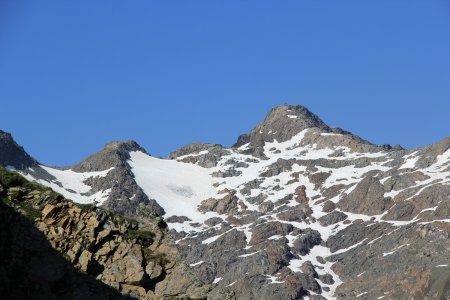 Rocher Blanc et son glacier en mode zoom