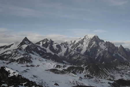 Du sommet du Mont Miravidi, vue sur le massif du Mont Blanc