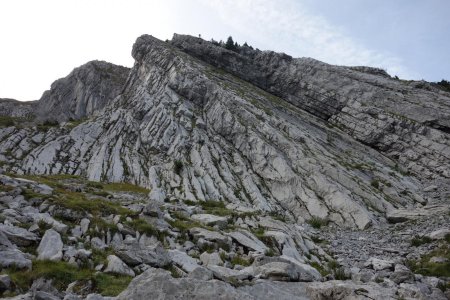 roche feuilletée dans la montée depuis la Creuse