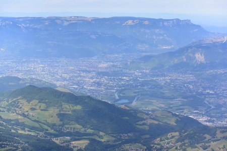 En cours de descente, vue sur Grenoble.