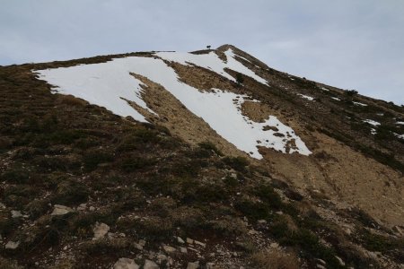 La montée finale au sommet de la Pointe Feuillette.