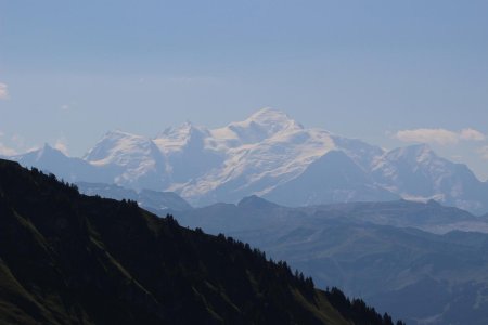 Au Col de Chalune, le Mont Blanc