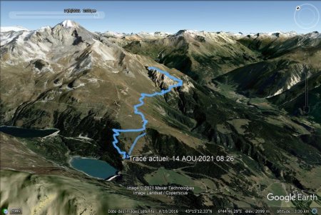 Le tracé Gps Garmin sur Google Earth (AR 12km500)
