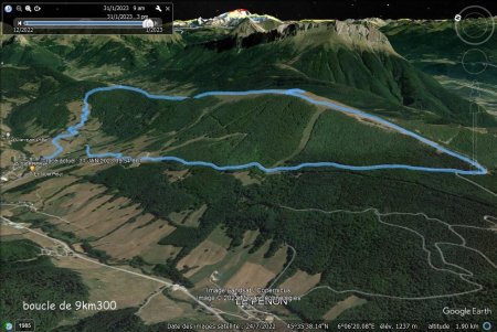 Boucle de 9,300 km par Gps Garmin sur Google Earth