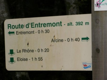 La bifurcation ; on part vers le Rhône.