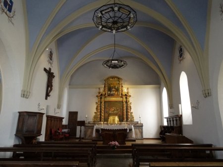 L’intérieur de l’église, récemment restauré.