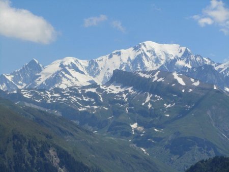 Peu après le départ, vues sur le Mont Blanc.