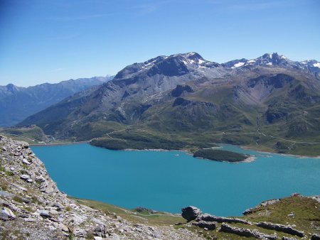 Le Lac du Mont Cenis, vu terminus du télésiège du Solert