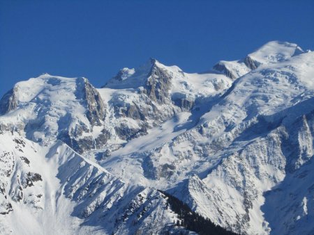 Mont Blanc du Tacul, Mont Maudit et Mont Blanc.