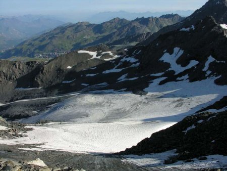 Le glacier du Bouchet  vu du sommet
