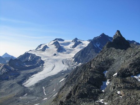 Du sommet, le glacier de Gébroulaz.