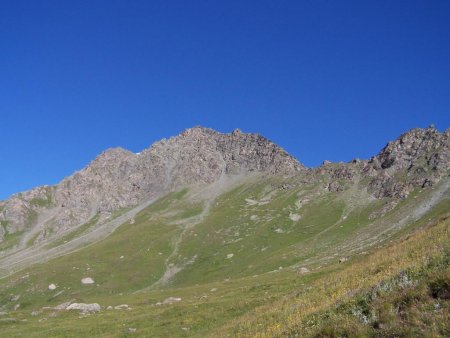 Petit Mont Cenis, pas de la Beccia et arête SW du Laro, vue du Grand Plan.