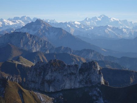 Crêtes sur fond de Mont Blanc...
