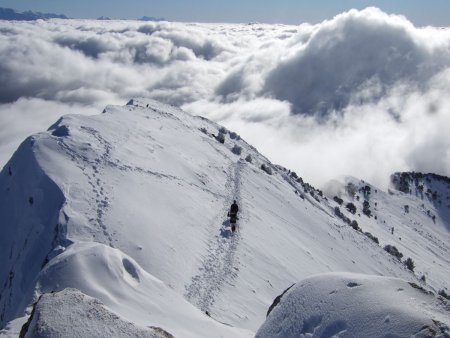 Vue du sommet, ambiance hivernale alpine...