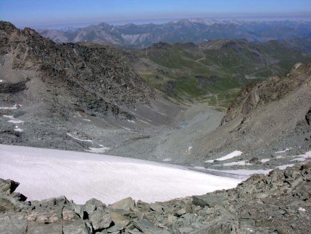 De l’autre côté du col, le Glacier du Borgne et la descente vers Méribel