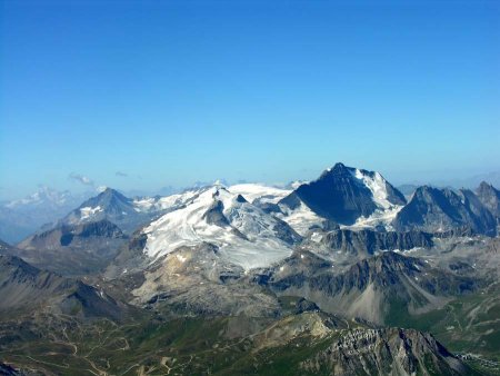Zoom sur la Vanoise : Dent Parrachée, Dômes, Grande Motte et Grande Casse