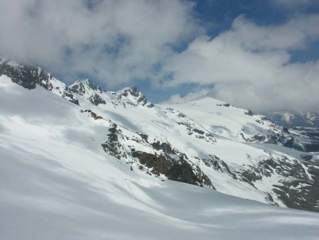 le haut du glacier de la Mahure et les dômes de Vanoise 