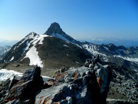 Le sommet, l’Escalinade et le Pic de Rochebrune.