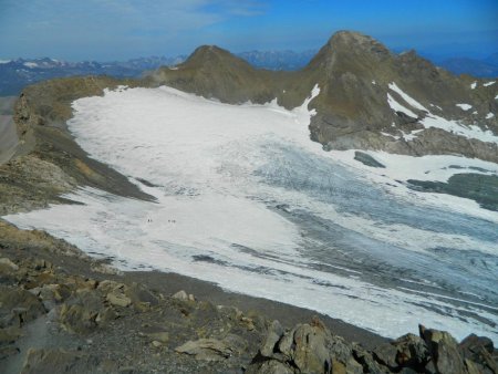 Cordées sur le glacier Lombard.