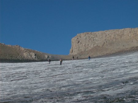 La traversée sur le glacier