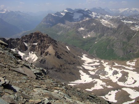 Pointe des Arses (3187m) et l’ancien glacier de l’Ouille Noire.