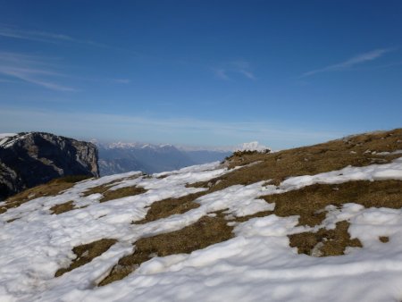 Début de la descente, dernière vue sur le Mont Blanc.