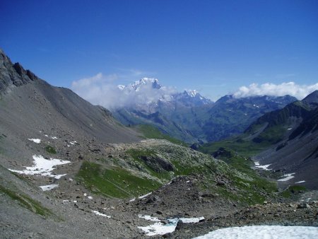 Col du Grand Fond vue sur la Combe de la Nova et le Mont Blanc