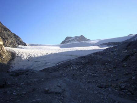 L’arrivée sur le front du glacier de Rhêmes-Golette.