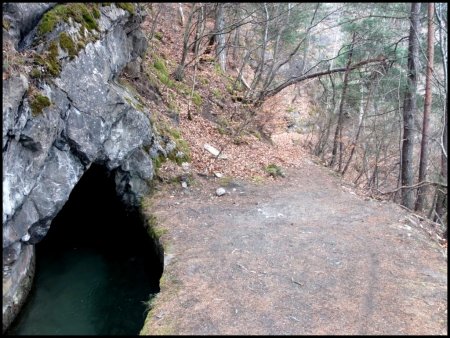 Le Canal de Beaumont s’introduit dans une grotte.