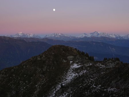 Lever de lune sur la Vanoise.