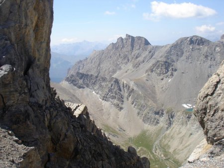 Depuis la montée vers la Conque du Panestrel : vue sur la Grande Roche (3027m)
