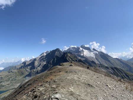 Dômes de Miage, Aiguille de Bionnassay, Mont Tondu, Mont Blanc, Aiguille des Glaciers, Petite Aiguille des Glaciers