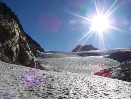 Cordées sur le glacier de Rhêmes-Golette.