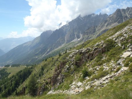 Débur de la descente sur l’Alpe Berrier (en bas à gauche)