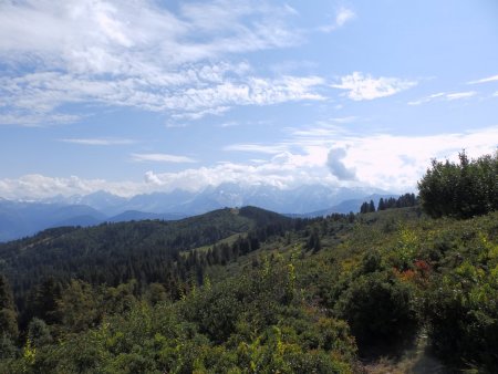 Au Col de Jaillet, regard vers le massif du Mont Blanc.