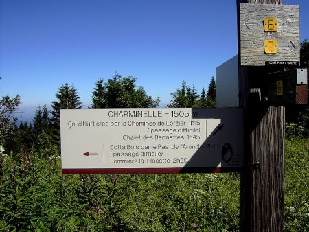 Panneau dans la Prairie de Charminelle.